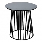 tavolino tondo in metallo e betulla 50x52 135e
